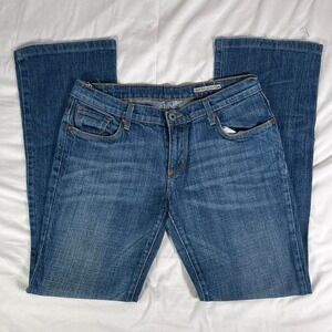 vintage mid wash embroidered jeans